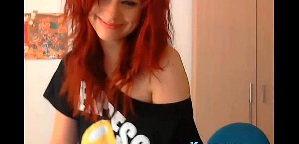  young redhead masturbating on camera